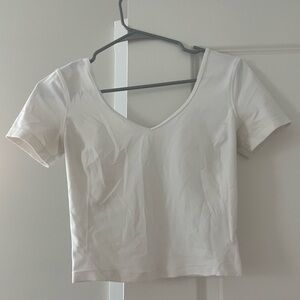 White Lulu Align Tee
